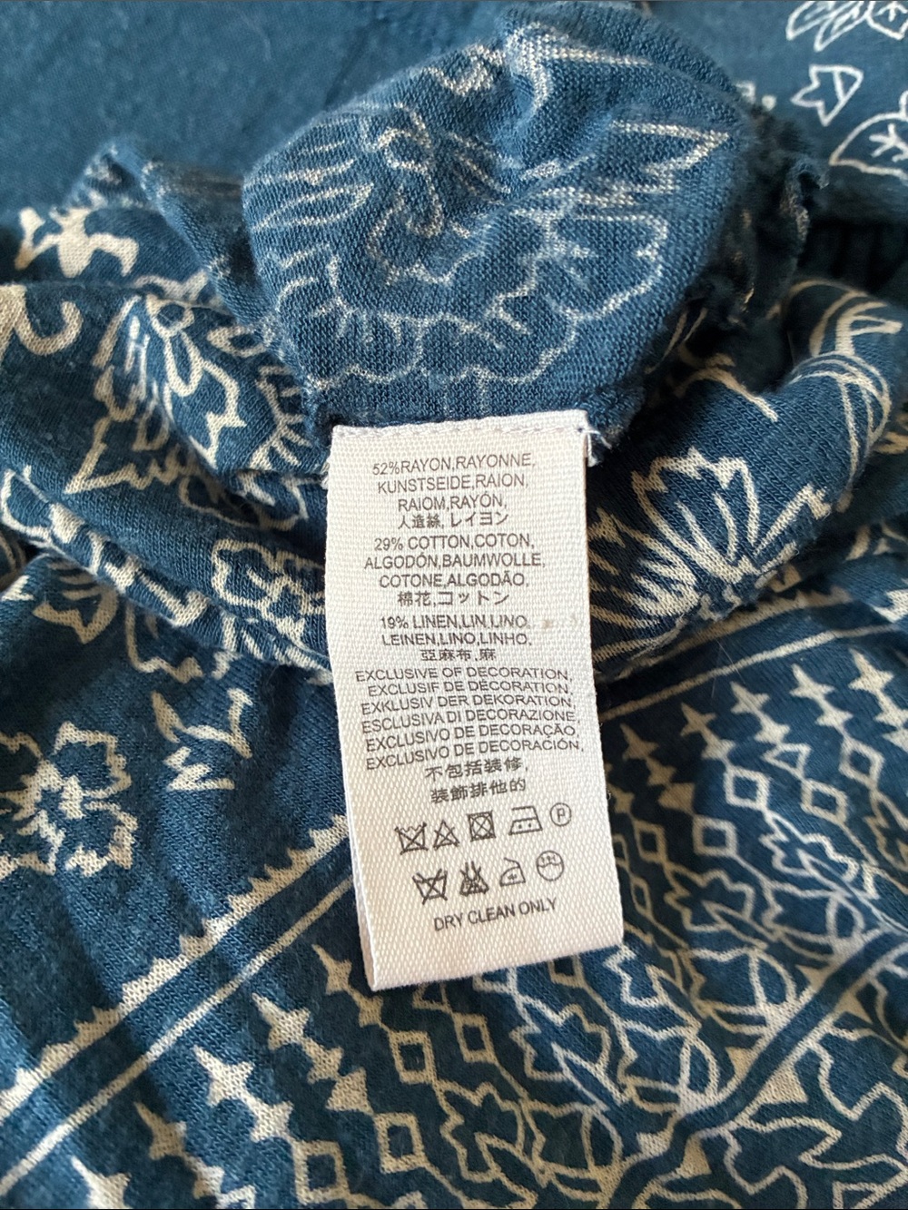 Free People Boho weekend warrior Blouse blue open back long sleeve oversized med - Picture 12 of 13
